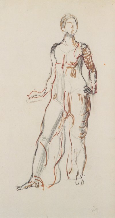 Figura de pie con vestiduras de Ferdinand Hodler
